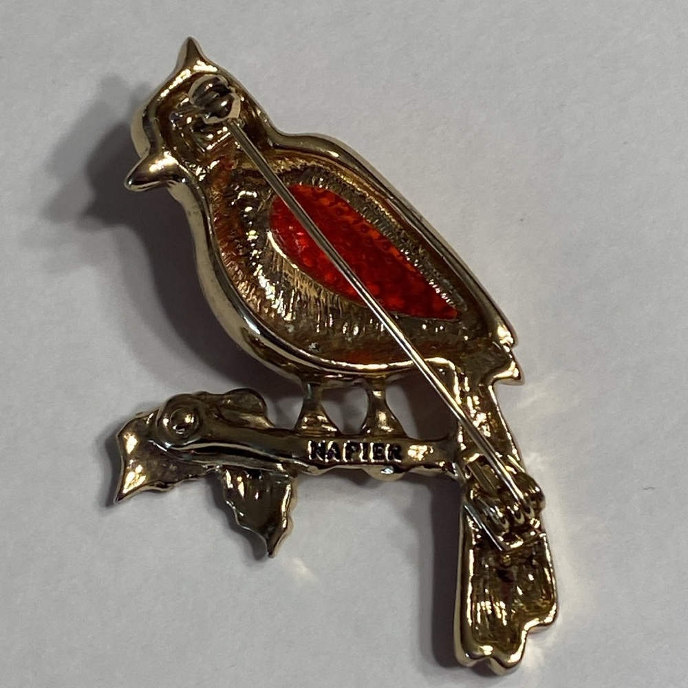 Napier Cardinal Brooch Pin Bird Vintage 80’s - Picture 11 of 16